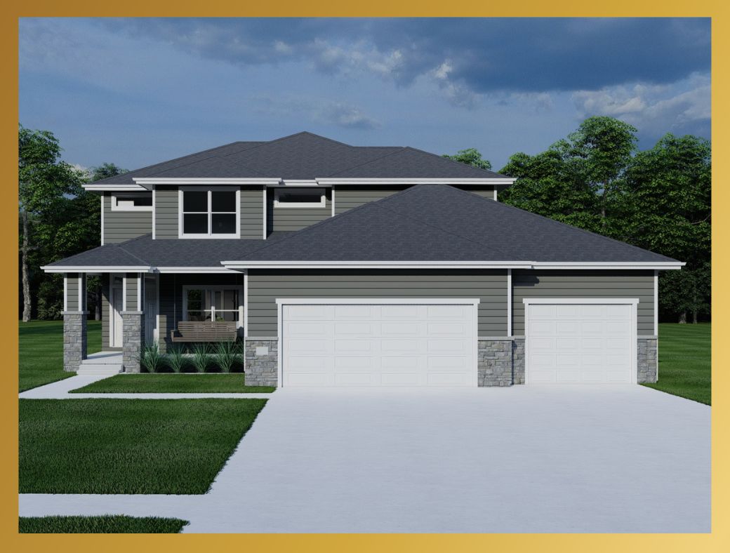 The Lannister 2 Story Floor Plan Renders Front Elevation Gretna NE